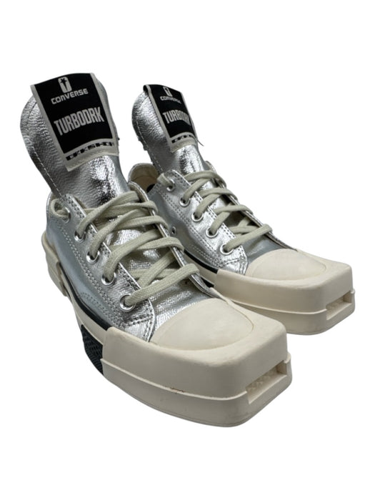 Converse x Rick Owens Shoe Size 7 Silver & White Leather Square Toe Sneakers Silver & White / 7