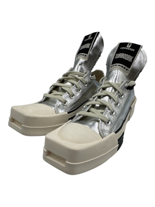Converse x Rick Owens Shoe Size 7 Silver & White Leather Square Toe Sneakers Silver & White / 7