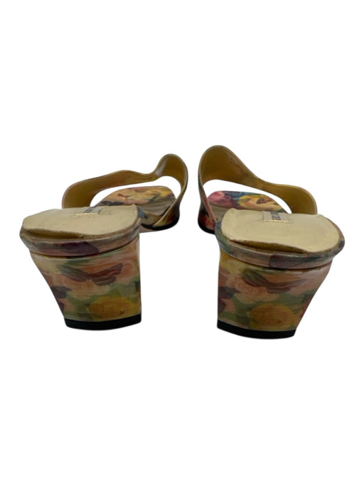 Ann Marino Shoe Size 7 Multicolor Synthetic Block Heel Floral Print Sandals Multicolor / 7