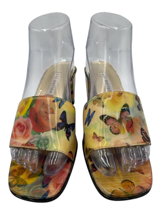 Ann Marino Shoe Size 7 Multicolor Synthetic Block Heel Floral Print Sandals Multicolor / 7