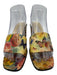Ann Marino Shoe Size 7 Multicolor Synthetic Block Heel Floral Print Sandals Multicolor / 7