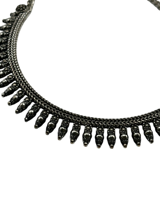 Silver Metal Lobster Clasp Choker Necklace Silver