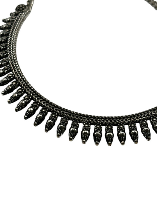 Silver Metal Lobster Clasp Choker Necklace Silver