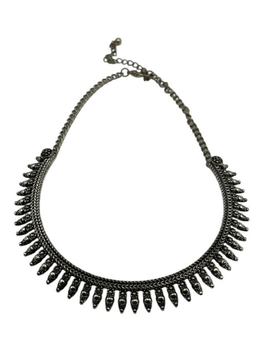 Silver Metal Lobster Clasp Choker Necklace Silver