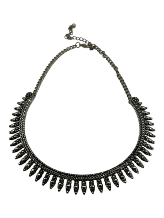 Silver Metal Lobster Clasp Choker Necklace Silver