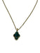 Kendra Scott Gold Metal Lobster Clasp Quatrefoil Turquoise Necklace Gold
