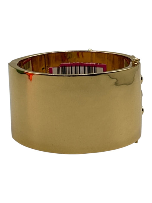 Kate Spade Gold Metal Encrusted Clasp Closure Bangle Crystals Bracelet Gold