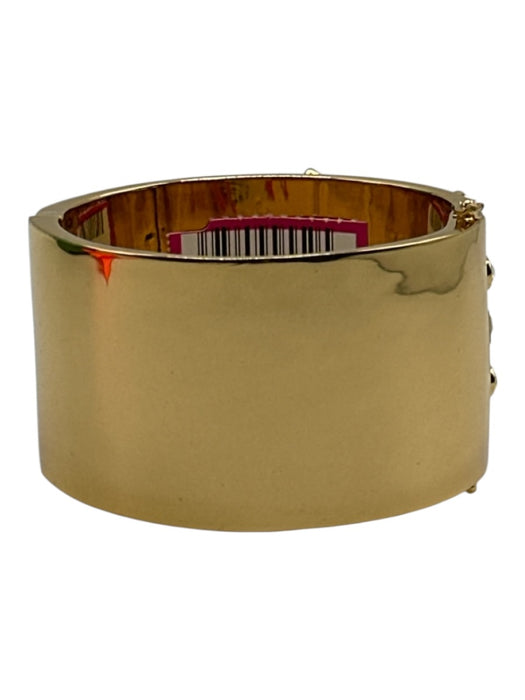 Kate Spade Gold Metal Encrusted Clasp Closure Bangle Crystals Bracelet Gold