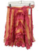 Bensoni Size 2 Pink & Peach Cotton & Polyamide Side Zip Fringe Skirt Pink & Peach / 2