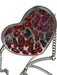 MCM Silver & Red Embroidered Shoulder Fanny Pack heart shaped Bag Silver & Red