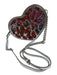 MCM Silver & Red Embroidered Shoulder Fanny Pack heart shaped Bag Silver & Red