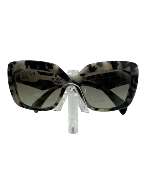 Prada Gray Acetate Square Frame Black Lens Tortoiseshell Sunglasses Gray