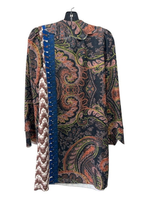 Just Cavalli Size 40 Black & Multi Missing Material Tag Paisley V Neck Dress Black & Multi / 40