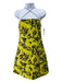 Alice + Olivia Size 8 Chartreuse Yellow & Black Polyester Jacquard Floral Dress Chartreuse Yellow & Black / 8