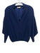 Ramy Brook Size XS Navy Blue Silk 3/4 Bell Sleeve V Neck Elastic Hem Top Navy Blue / XS