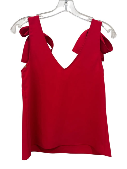 Amanda Uprichard Size S Red Polyester Tie Strap V Neck Boxy Top Red / S