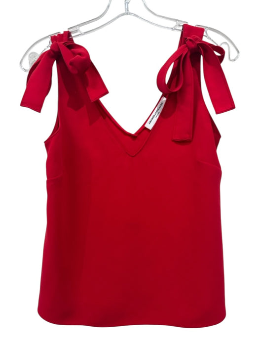 Amanda Uprichard Size S Red Polyester Tie Strap V Neck Boxy Top Red / S