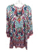 Hale Bob Size S White & Multi Viscose Paisley Print Long Sleeve Lace Trim Dress White & Multi / S