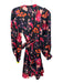 Hutch Size XS Black & Multi Polyester Blend Satin Abstract Floral Dress Black & Multi / XS