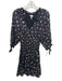Rebecca Taylor Size S Black, White & Pink Silk & Cotton Dots Flowers Dress Black, White & Pink / S