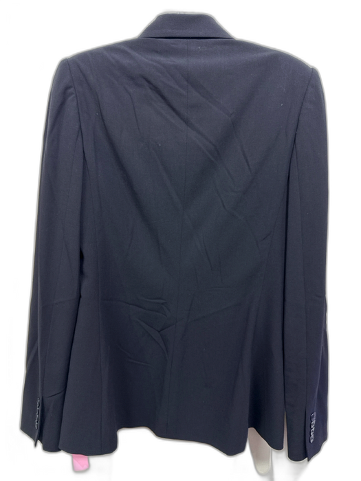 Ralph Lauren Black Size 8 Black Wool Blend 2 Buttons Flap Pockets Blazer Jacket Black / 8