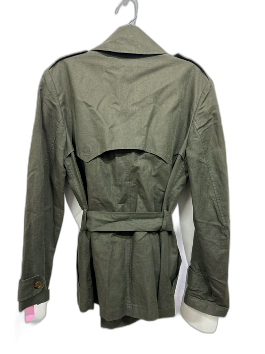 Ralph Lauren Black Size 6 Army Green Linen Blend Double Breast Military Jacket Army Green / 6