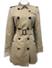 Burberry Size 8 Beige Cotton Novacheck Lining Double Breast Buckle Detail Coat Beige / 8