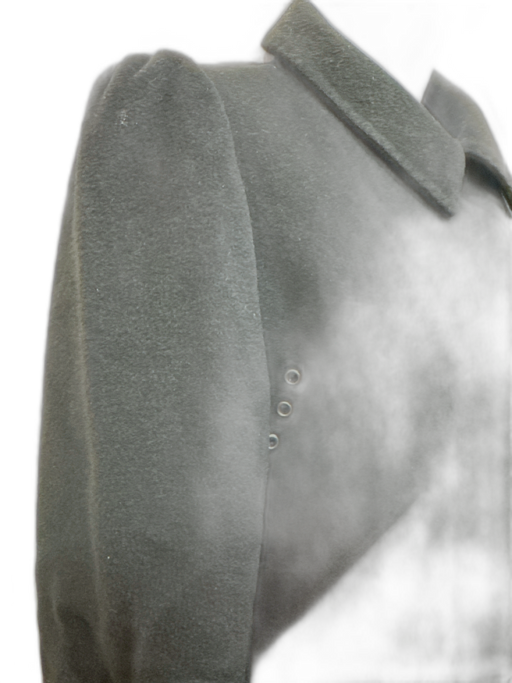 Burberry Size 8 Black Wool, Cashmere, Angora Felt Puff Shoulder Pockets Coat Black / 8