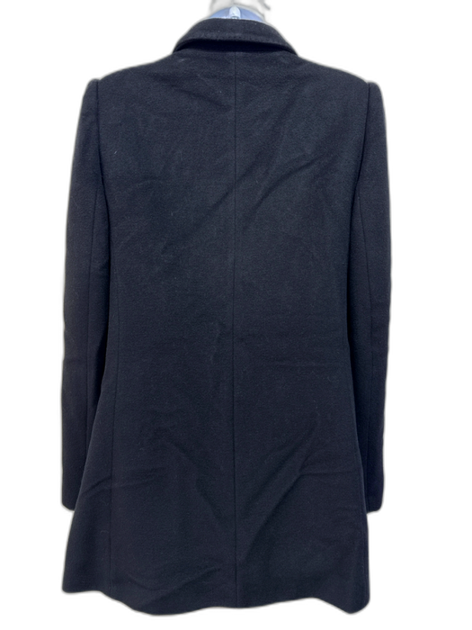 Burberry Size 8 Black Wool, Cashmere, Angora Felt Puff Shoulder Pockets Coat Black / 8