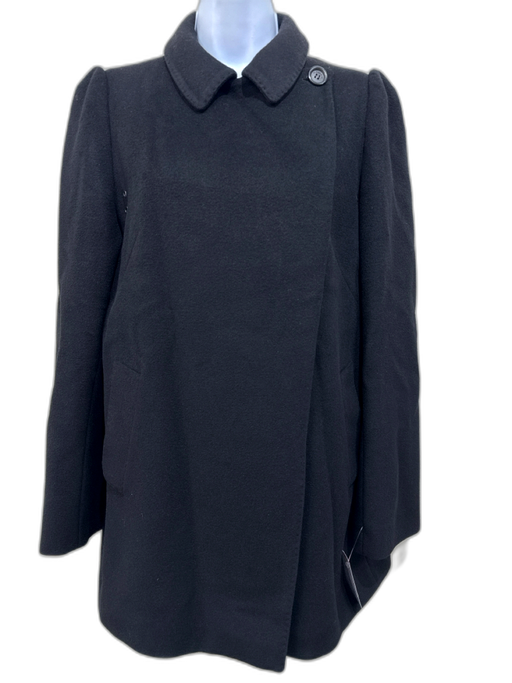 Burberry Size 8 Black Wool, Cashmere, Angora Felt Puff Shoulder Pockets Coat Black / 8