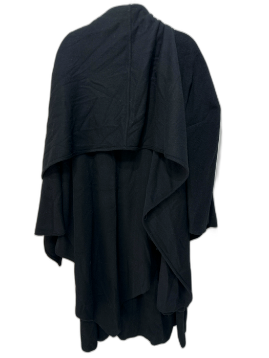 Mansfield Size Large Black Wool, Cashmere & Nylon Open Front Cape Draped Coat Black / Large