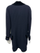 Karl Lagerfeld Size 38/0 Navy & Black Wool Velvet Trim Double Breast Coat Navy & Black / 38/0