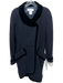 Karl Lagerfeld Size 38/0 Navy & Black Wool Velvet Trim Double Breast Coat Navy & Black / 38/0