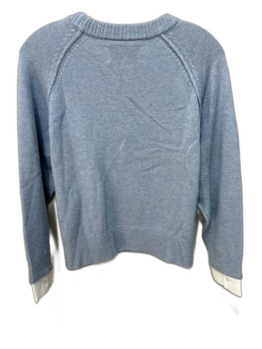 Brochu Walker Size S Light blue & white Cashmere & Wool Cuff Detail Sweater Light blue & white / S