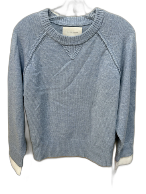 Brochu Walker Size S Light blue & white Cashmere & Wool Cuff Detail Sweater Light blue & white / S