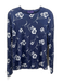 Ralph Lauren Purple Size M Navy & white Cotton Long Sleeve Floral Crew Neck Top Navy & white / M