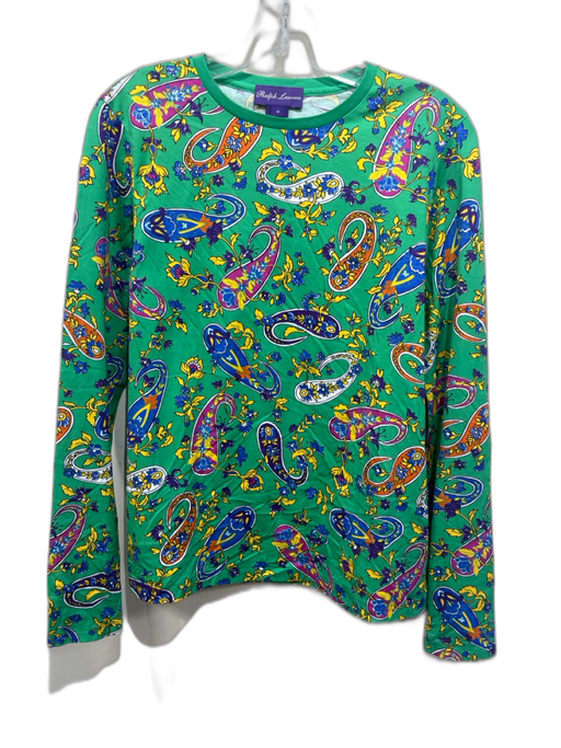 Ralph Lauren Purple Size M Green, Yellow & Multicolor Cotton Long Sleeve Top Green, Yellow & Multicolor / M