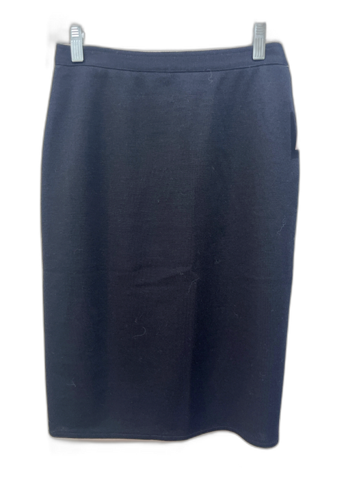 Sonia Rykiel Size 40 Black Wool Side Zip Paneled Knit Pencil Skirt Black / 40