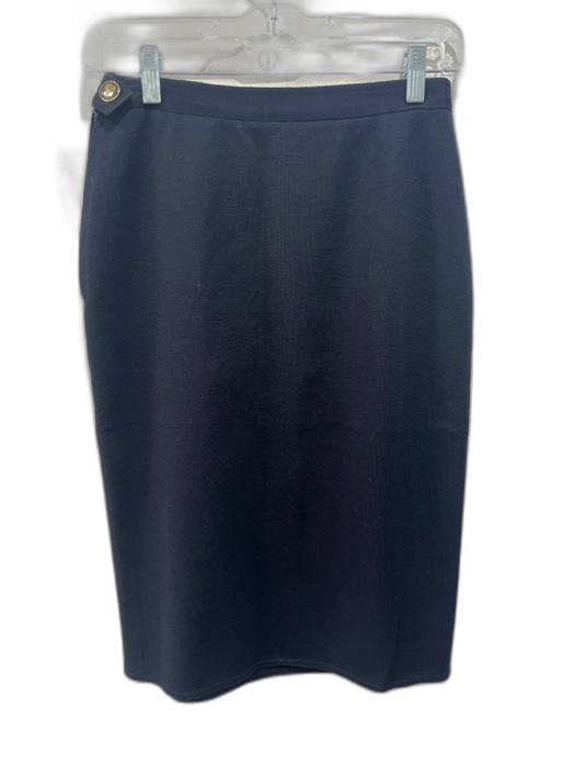 Sonia Rykiel Size 40 Black Wool Side Zip Paneled Knit Pencil Skirt Black / 40