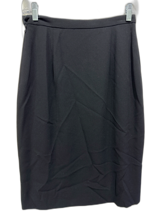Giorgio Armani Size 40 / s Black Wool Side Zip Darted Lined Pencil Skirt Black / 40 / s