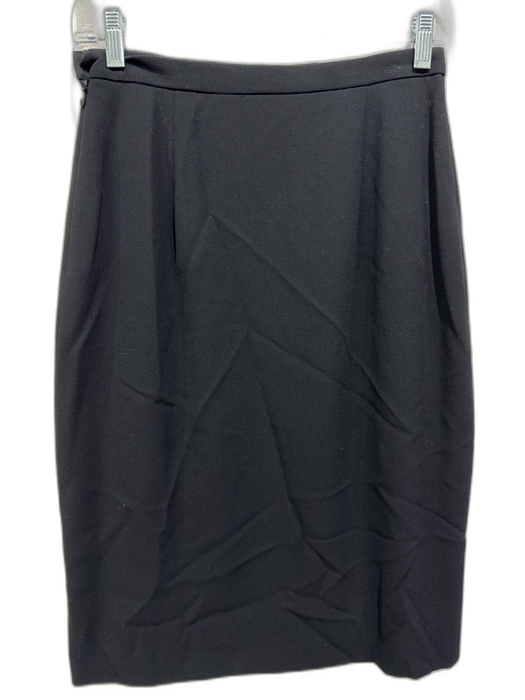 Giorgio Armani Size 40 / s Black Wool Side Zip Darted Lined Pencil Skirt Black / 40 / s