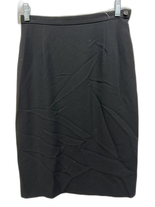 Giorgio Armani Size 40 / s Black Wool Side Zip Darted Lined Pencil Skirt Black / 40 / s