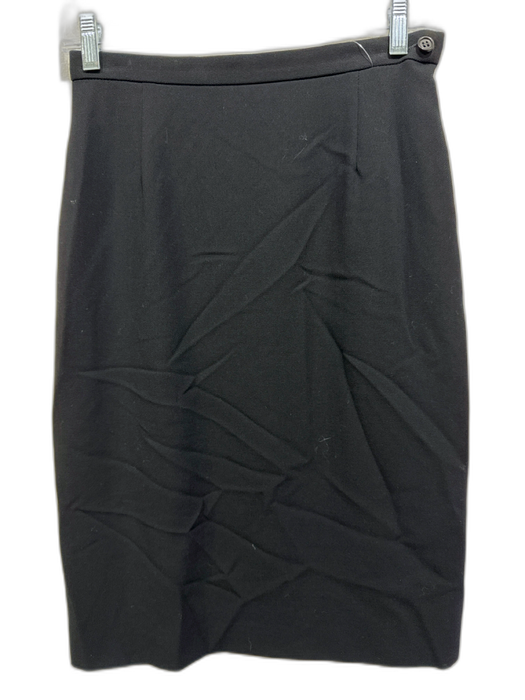 Giorgio Armani Size 40 / s Black Wool Side Zip Darted Lined Pencil Skirt Black / 40 / s