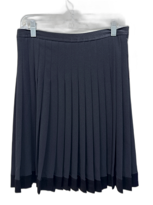 Burberry Size 4 Black Acetate Blend Side Zip Satin Trim Pleated Above Knee Skirt Black / 4
