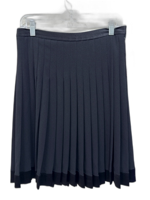 Burberry Size 4 Black Acetate Blend Side Zip Satin Trim Pleated Above Knee Skirt Black / 4
