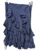 Ralph Lauren Size 4 Navy Silk Washed Silk Elastic Waist Tiered Ruffle Knee Skirt Navy / 4