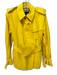 Burberry Size 8 Yellow Cotton & Linen Buckle Detail Double Breast Belted Jacket Yellow / 8