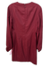 Akris Punto Size 6 Burgundy Wool Long Balloon Sleeve Back Zip Ribbed Cuffs Dress Burgundy / 6