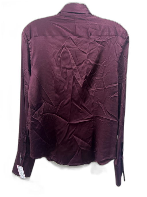 Ralph Lauren Black Size 8 Maroon Silk Blend Long Sleeve Button Up & Collar Top Maroon / 8