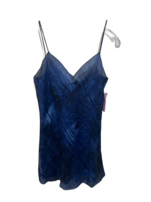 Ralph Lauren Black Size 6 Blue & Black Silk Sheer V Neck Spaghetti Strap Top Blue & Black / 6